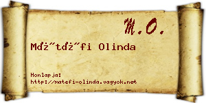 Mátéfi Olinda névjegykártya